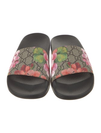 Gucci Canvas Printed Slides