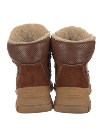 Gucci GG Canvas Suede Combat Boots