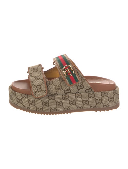 Gucci Platform GG Canvas Slides