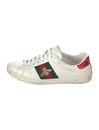 Gucci Web Accent Leather Sneakers