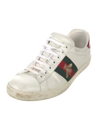 Gucci Web Accent Leather Sneakers