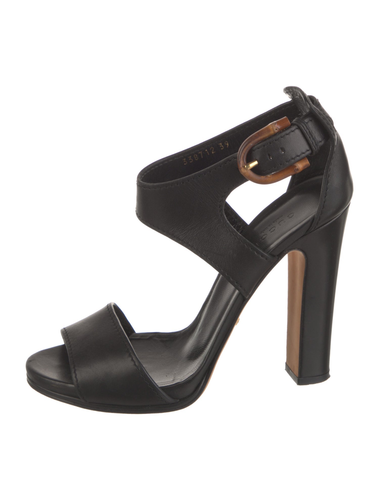 Gucci Bamboo Accent Leather Slingback Sandals