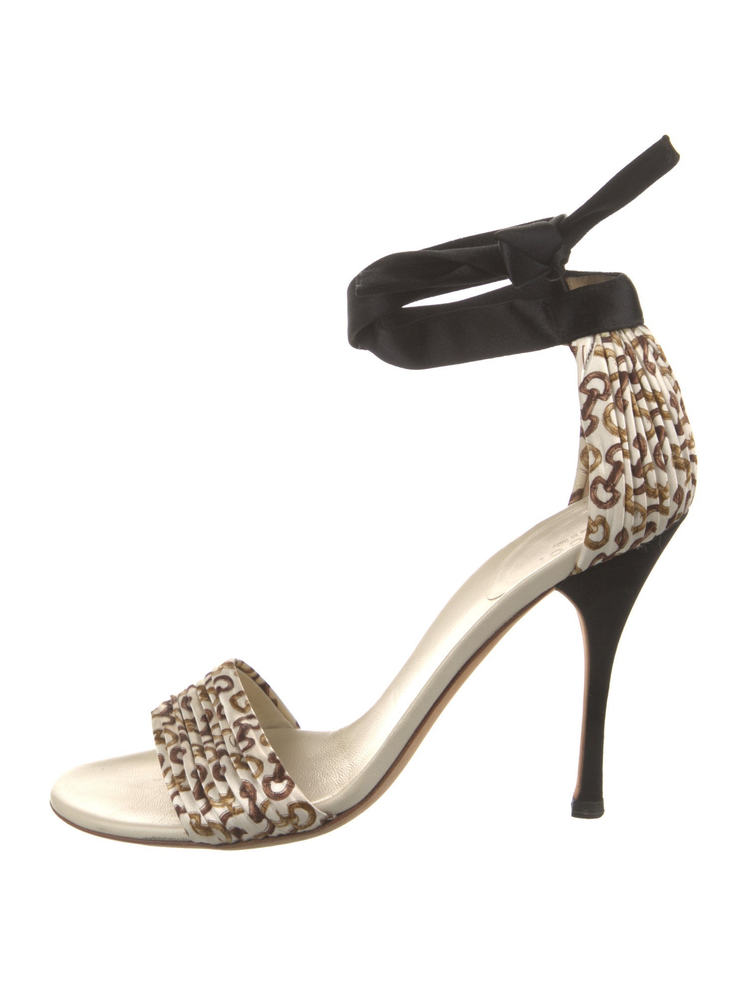Gucci Satin Animal Print Sandals