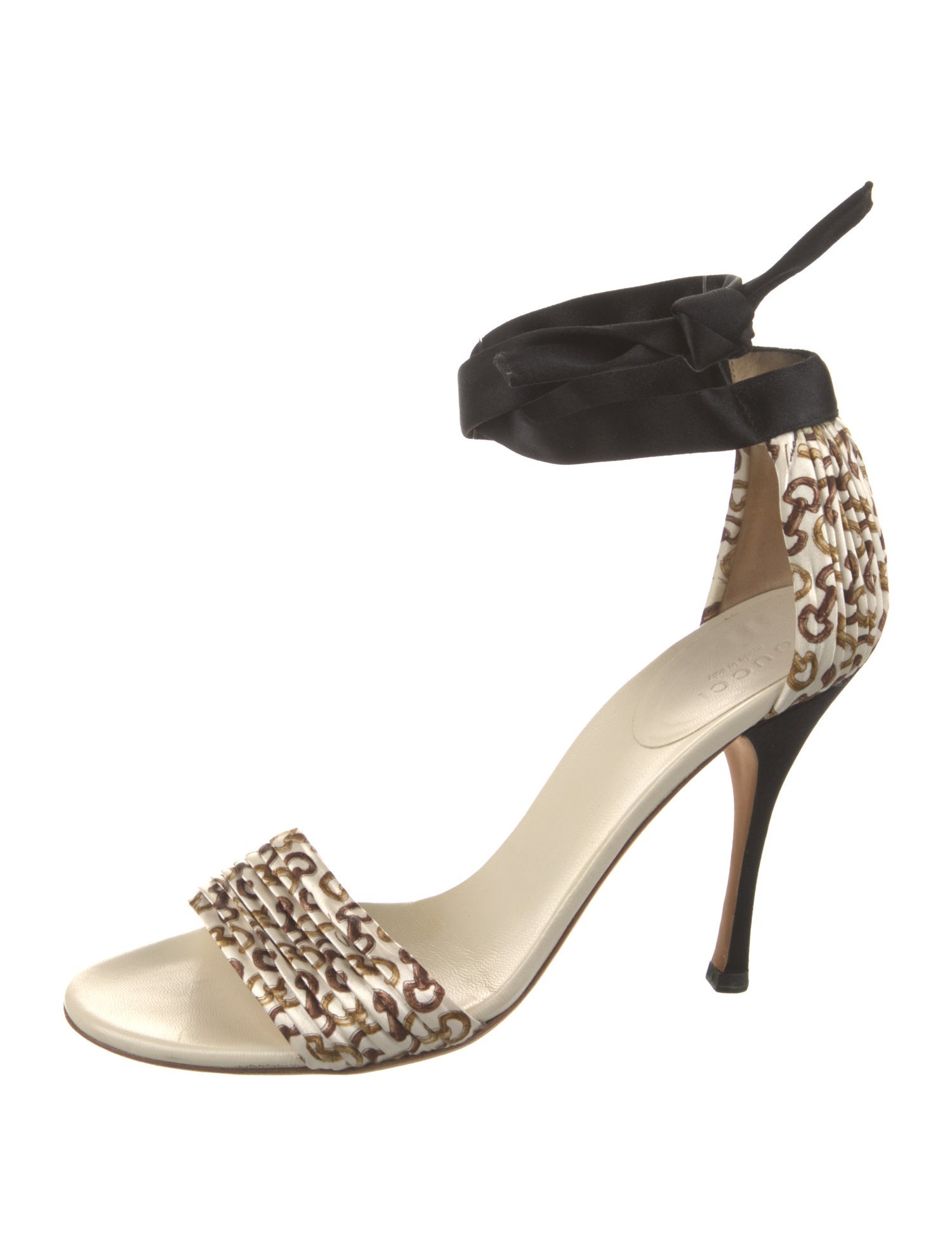 Gucci Satin Animal Print Sandals