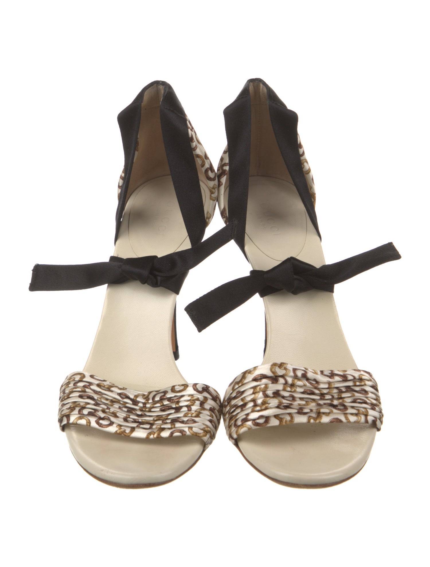 Gucci Satin Animal Print Sandals