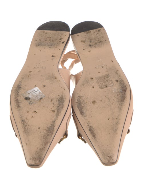 Gucci Web Accent Leather Slingback Flats