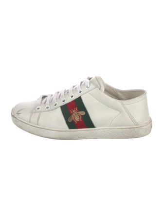 Gucci Web Accent Leather Sneakers