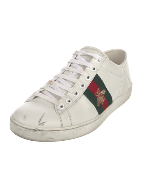 Gucci Web Accent Leather Sneakers