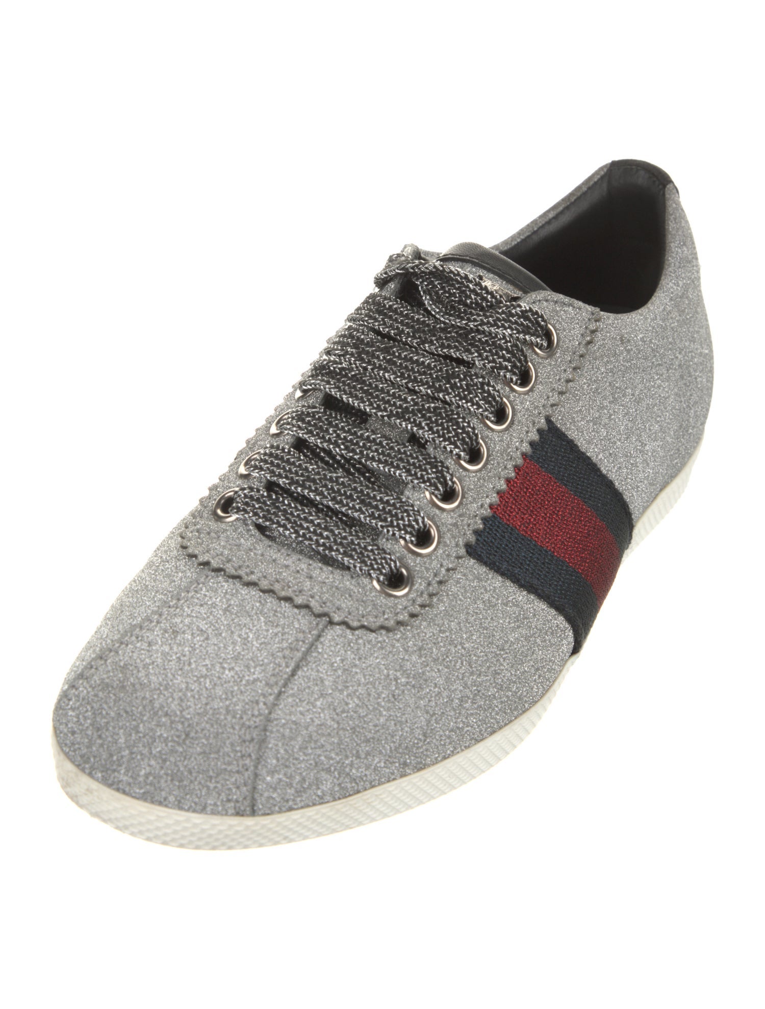 Gucci Sylvie Web Accent Glitter Sneakers