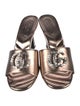 Gucci Double G Logo Leather Slides