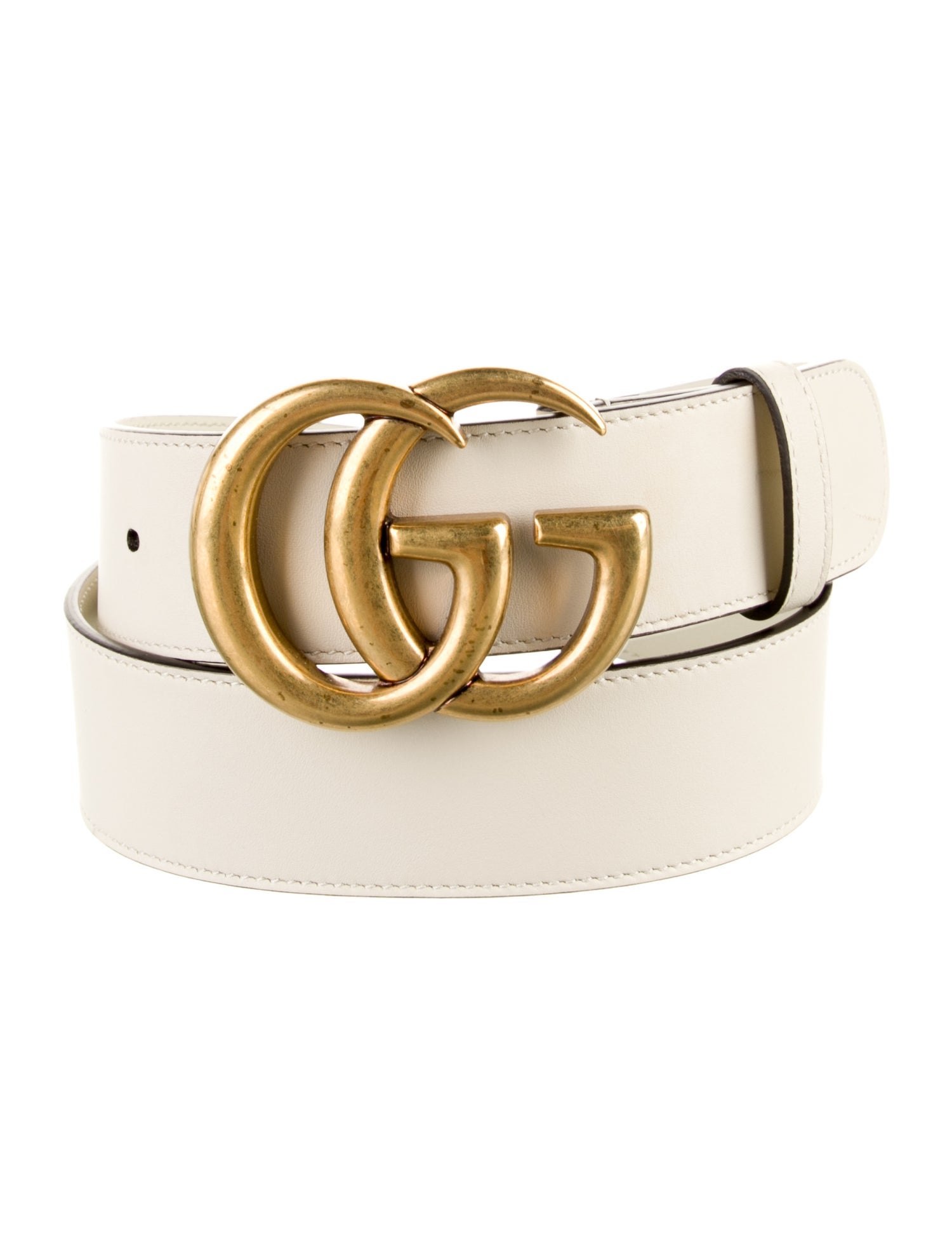 Gucci Double G Logo Leather Belt