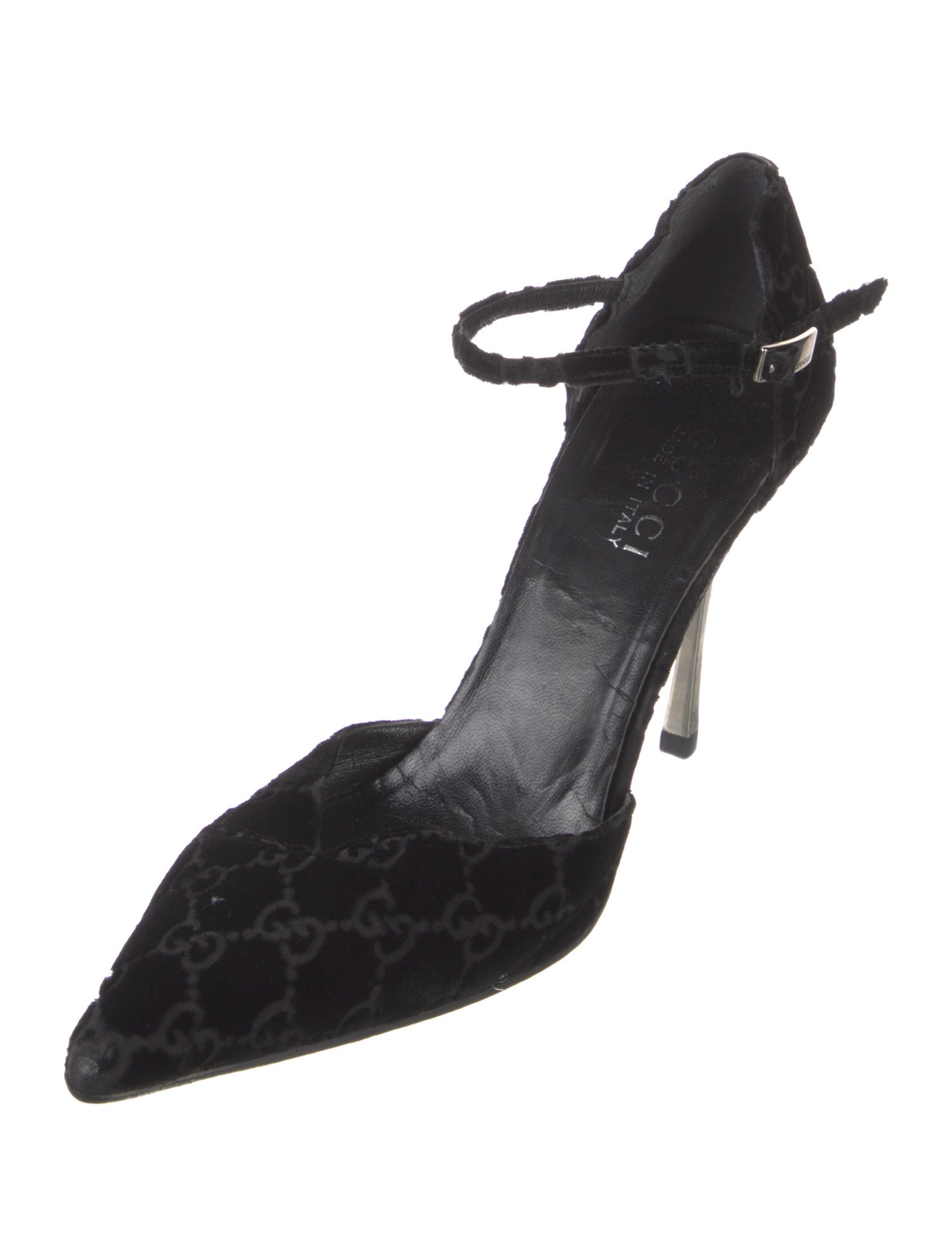 Gucci GG Logo Velvet D'Orsay Pumps