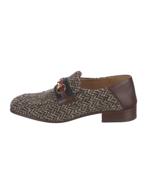 Gucci Horsebit Accent Tweed Loafers