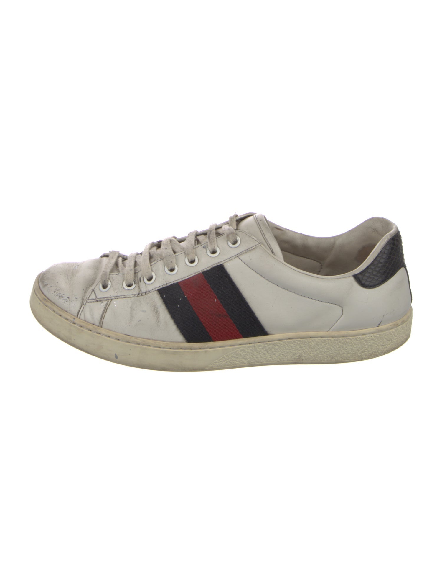 Gucci Web Accent Leather Sneakers