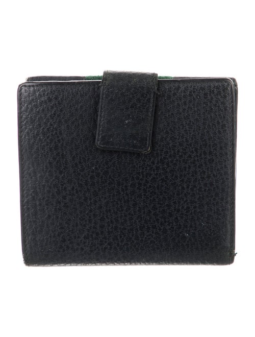 Gucci Web Accent Leather Compact Wallet