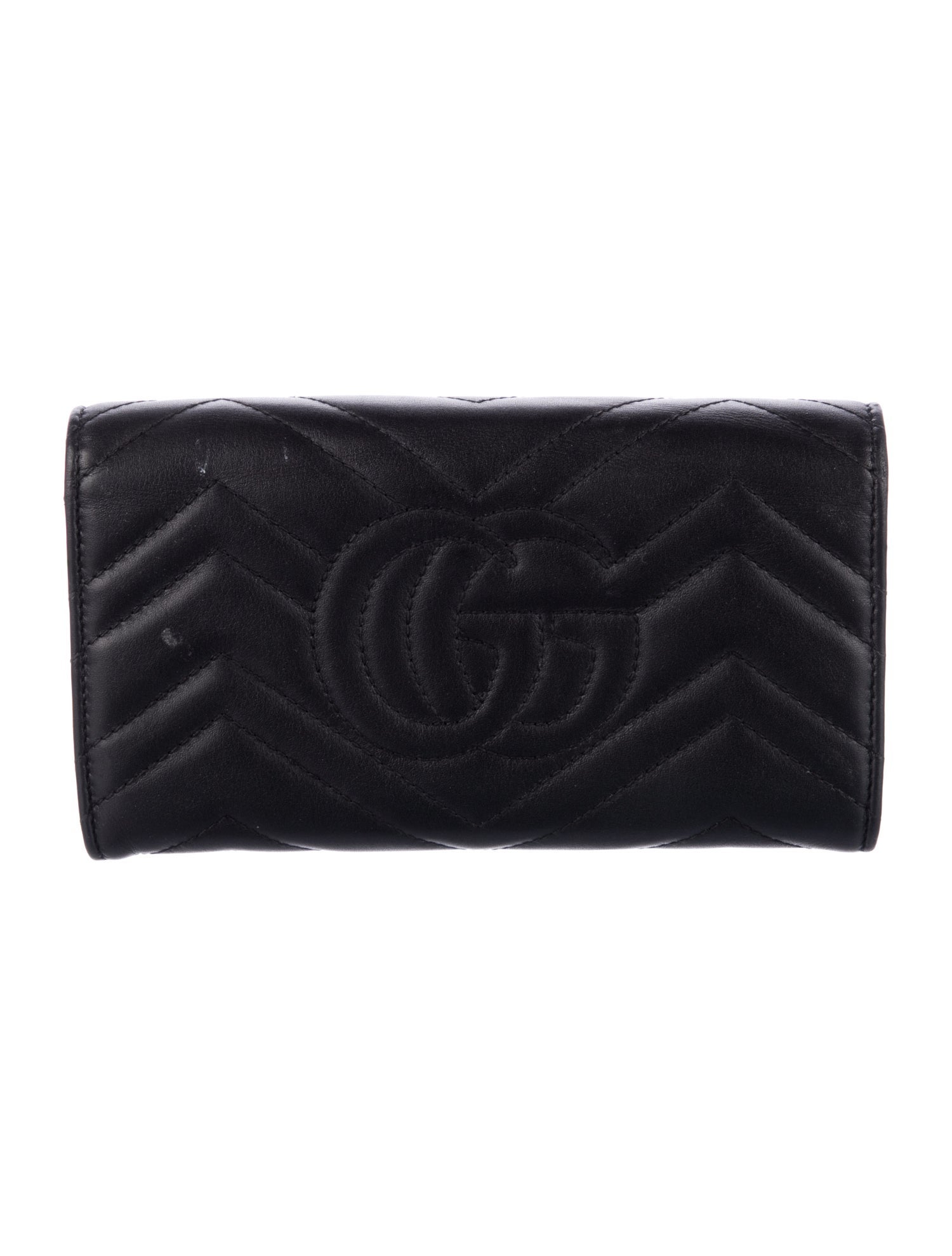 Gucci GG Marmont Double G Logo Continental Wallet Interlocking G Logo Continental Wallet