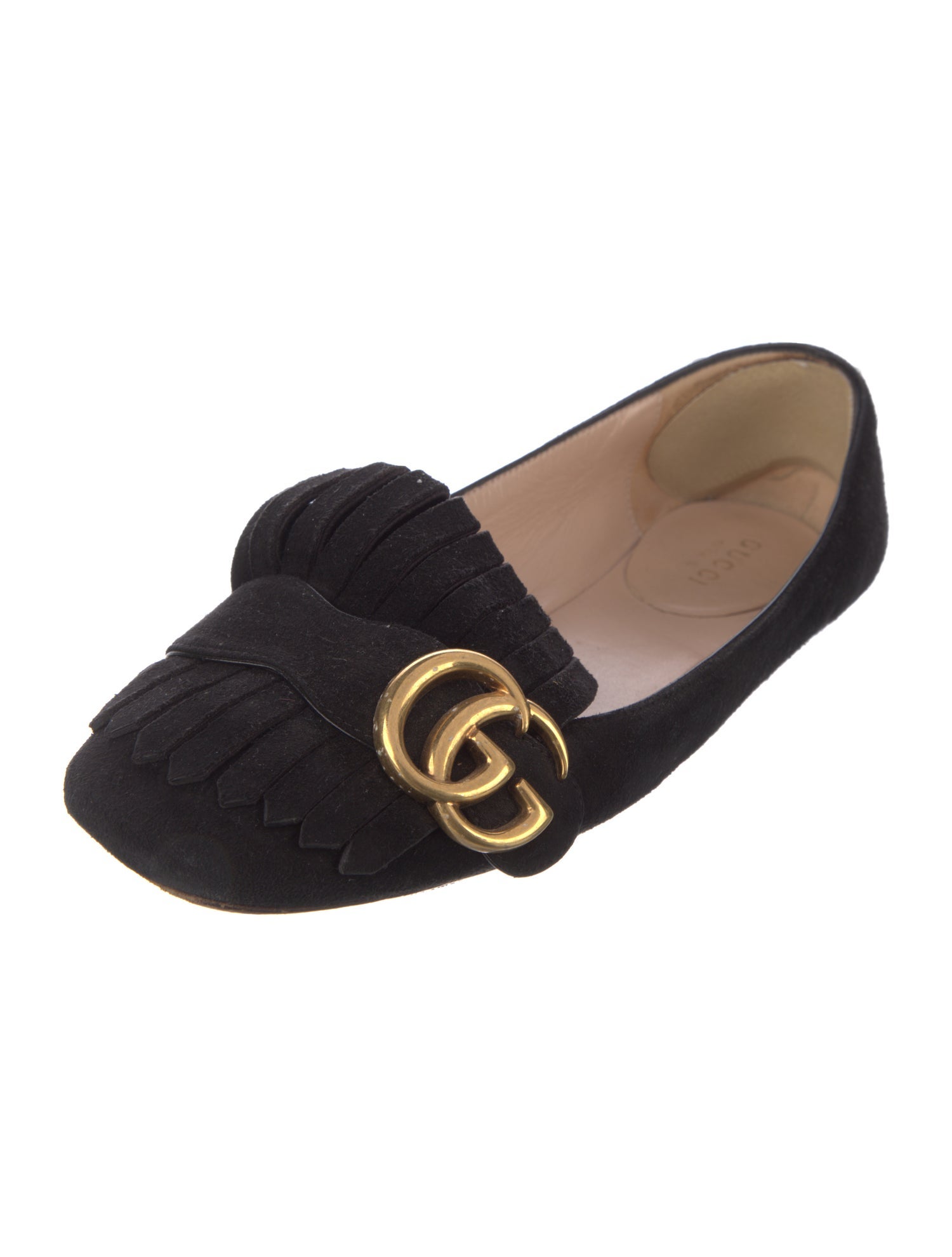 Gucci Marmont Fringe Double G Logo Flats