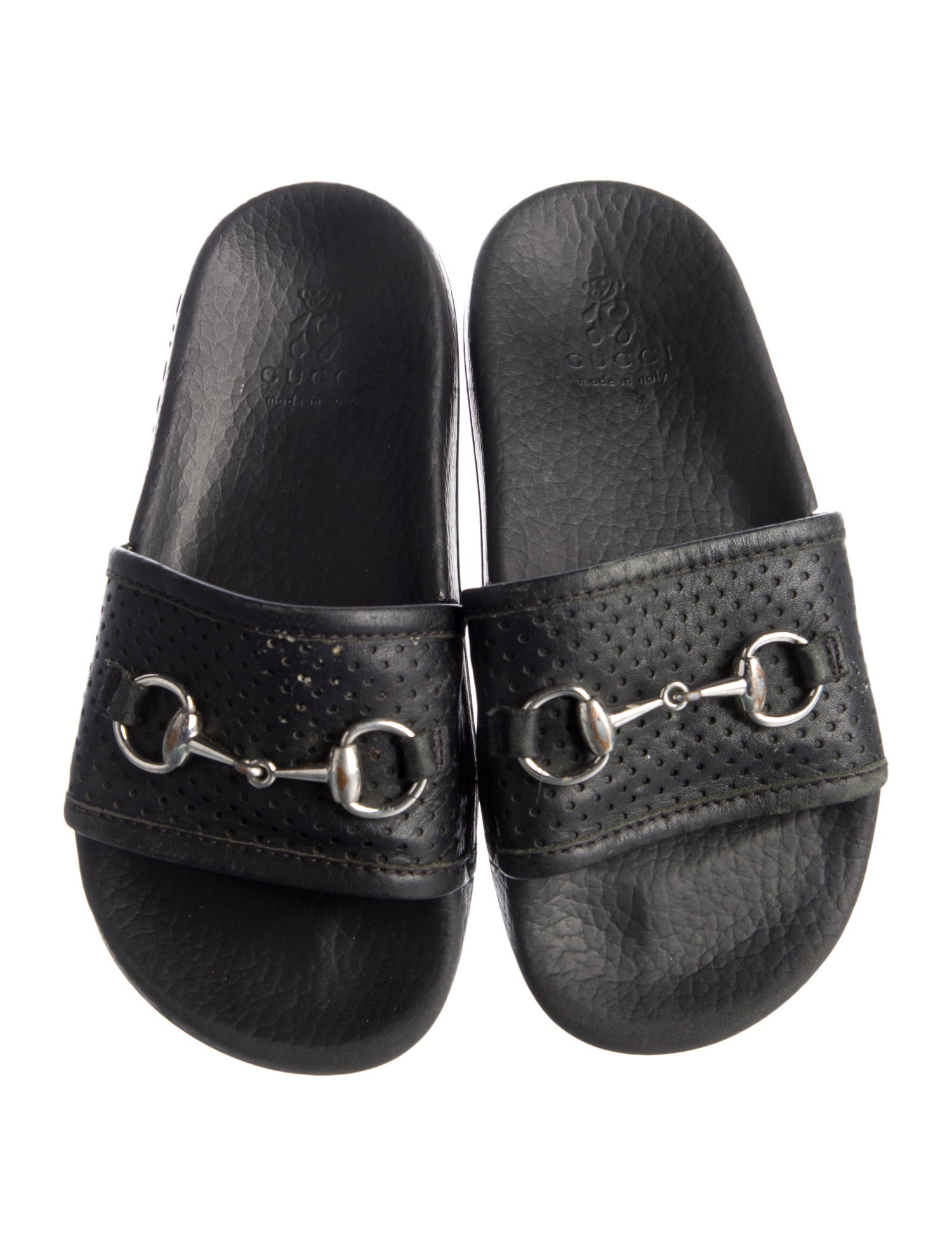 Gucci Perforated Horsebit Slide Sandals