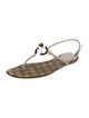 Gucci Interlocking CC Logo Canvas T-Strap Sandals
