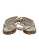 Gucci Interlocking CC Logo Canvas T-Strap Sandals