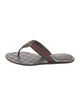 Gucci Web Accent Leather Flip Flops
