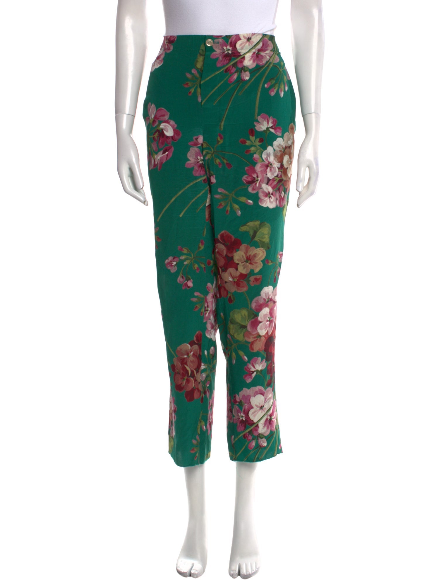 Gucci Floral Print Straight Leg Pants