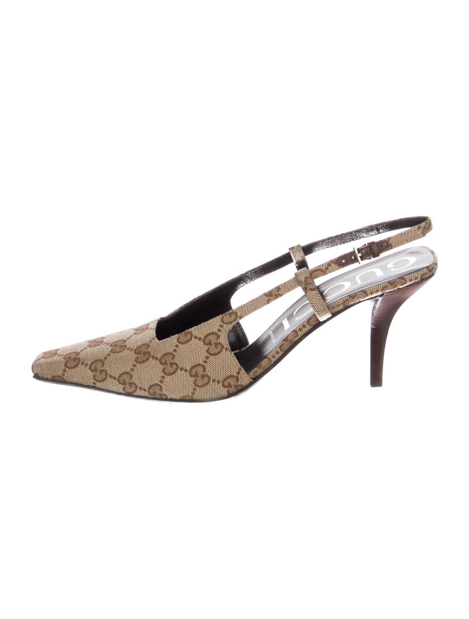 Gucci GG Canvas Slingback Pumps