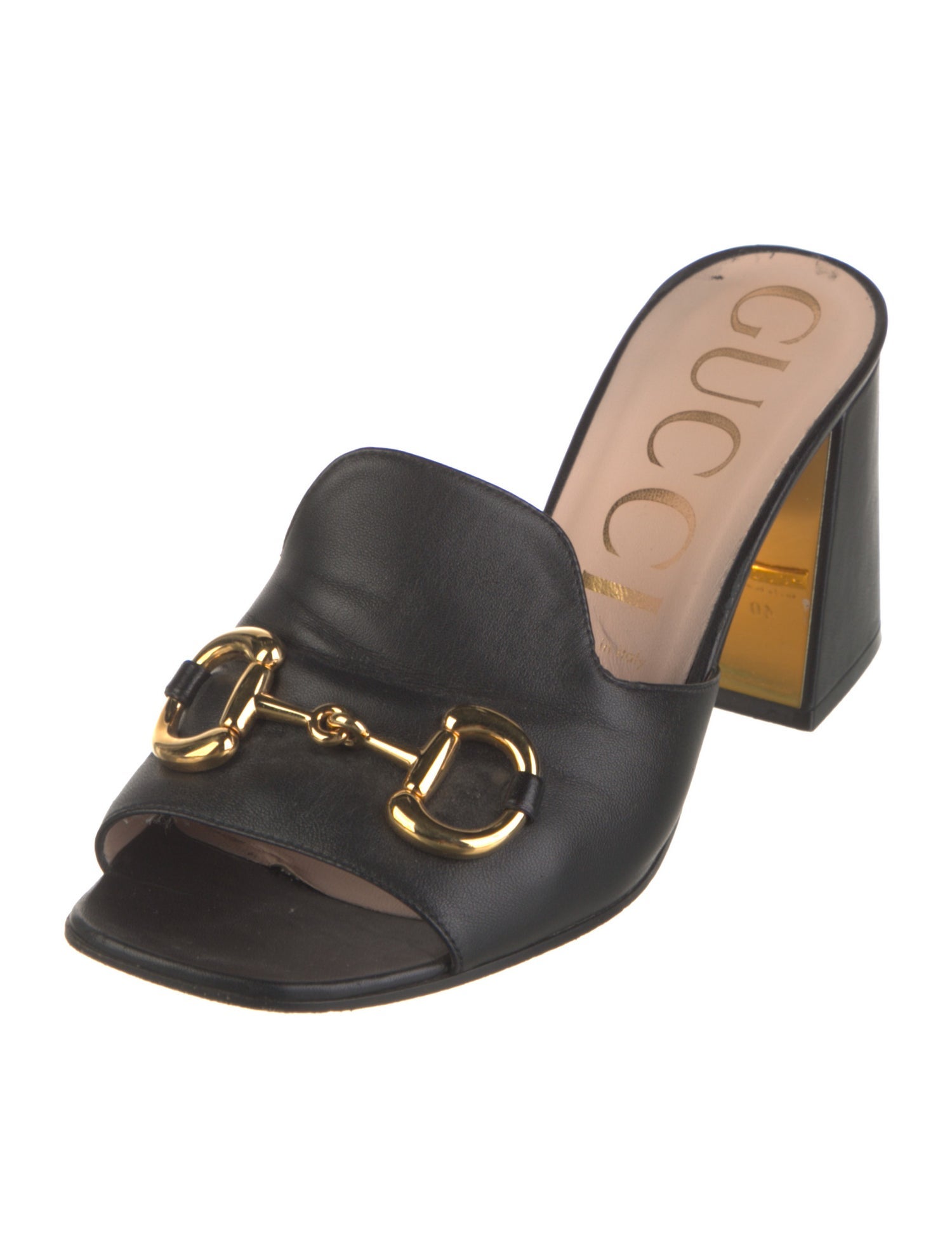 Gucci Horsebit Accent Leather Slides