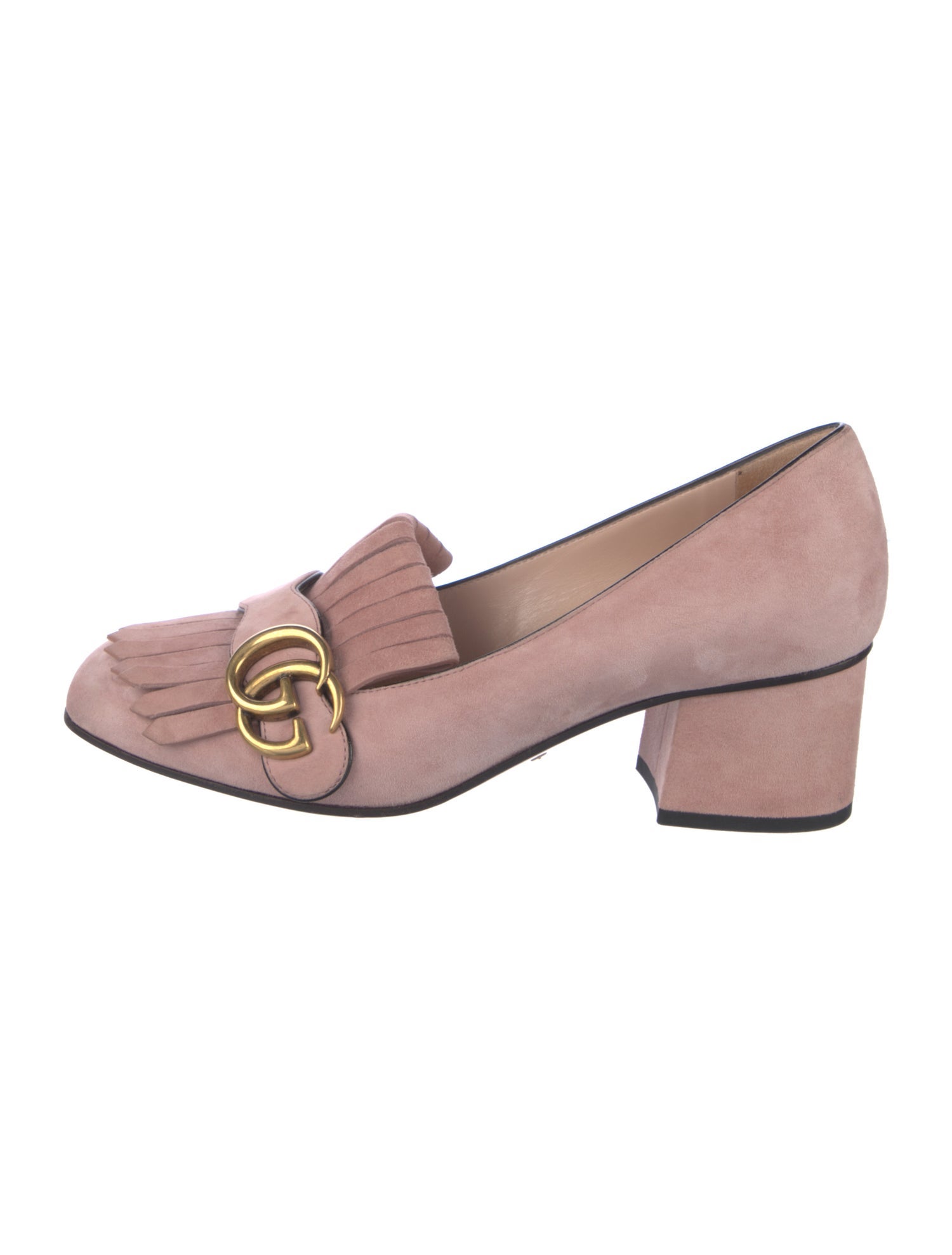 Gucci Double G Logo Suede Pumps