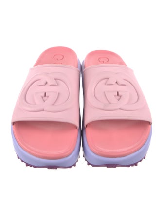 Gucci Interlocking G Logo Rubber Slides
