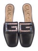 Gucci Leather Crystal Embellishments Mules