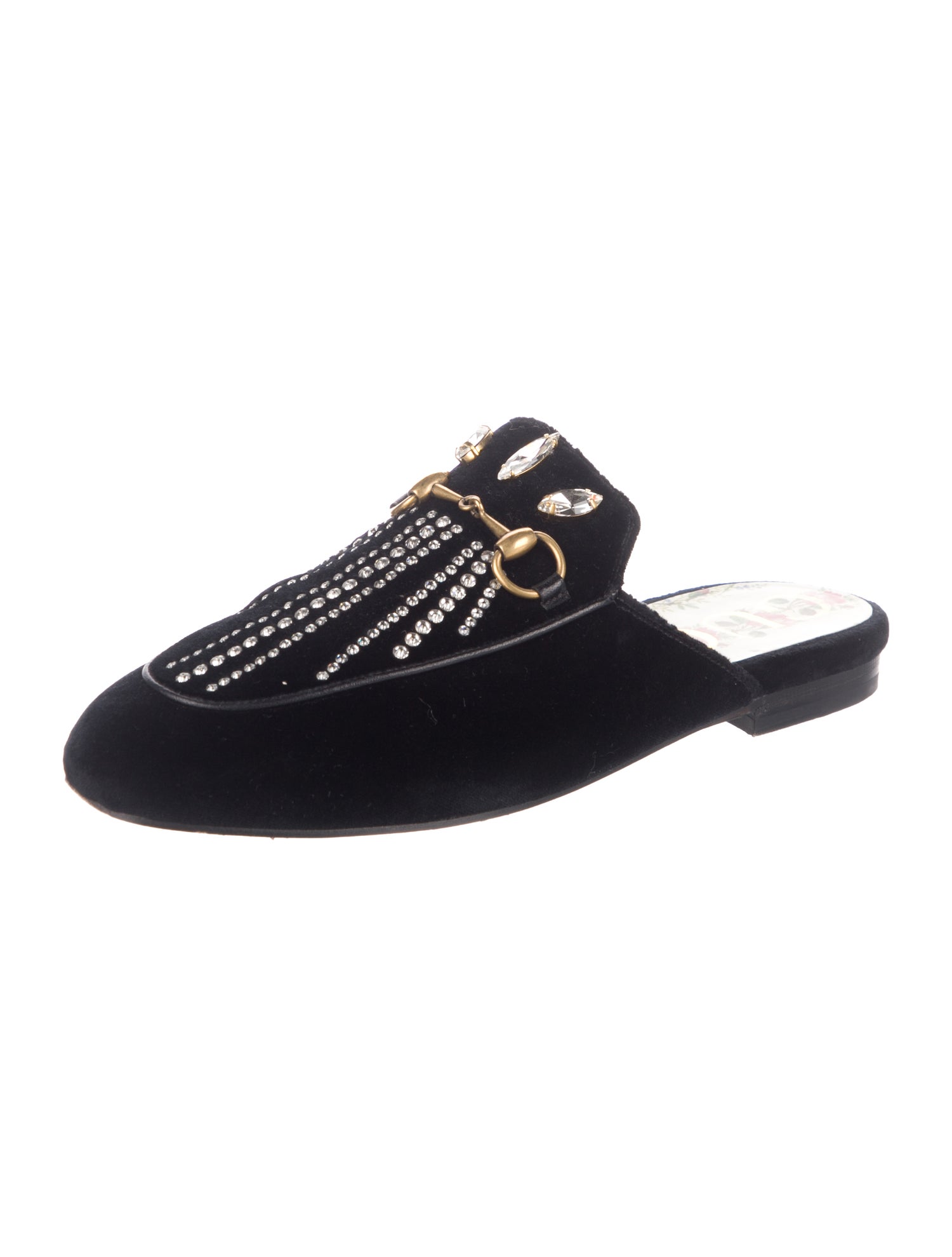 Gucci Horsebit Accent Velvet Mules