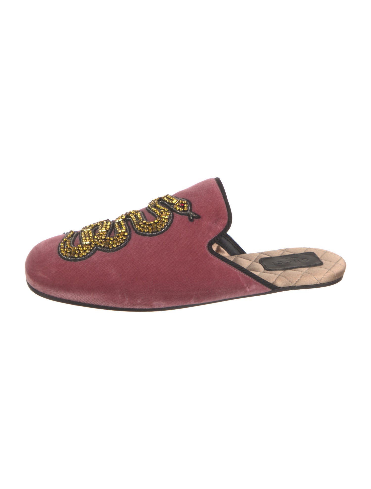 Gucci GG Crystal Velvet Mules