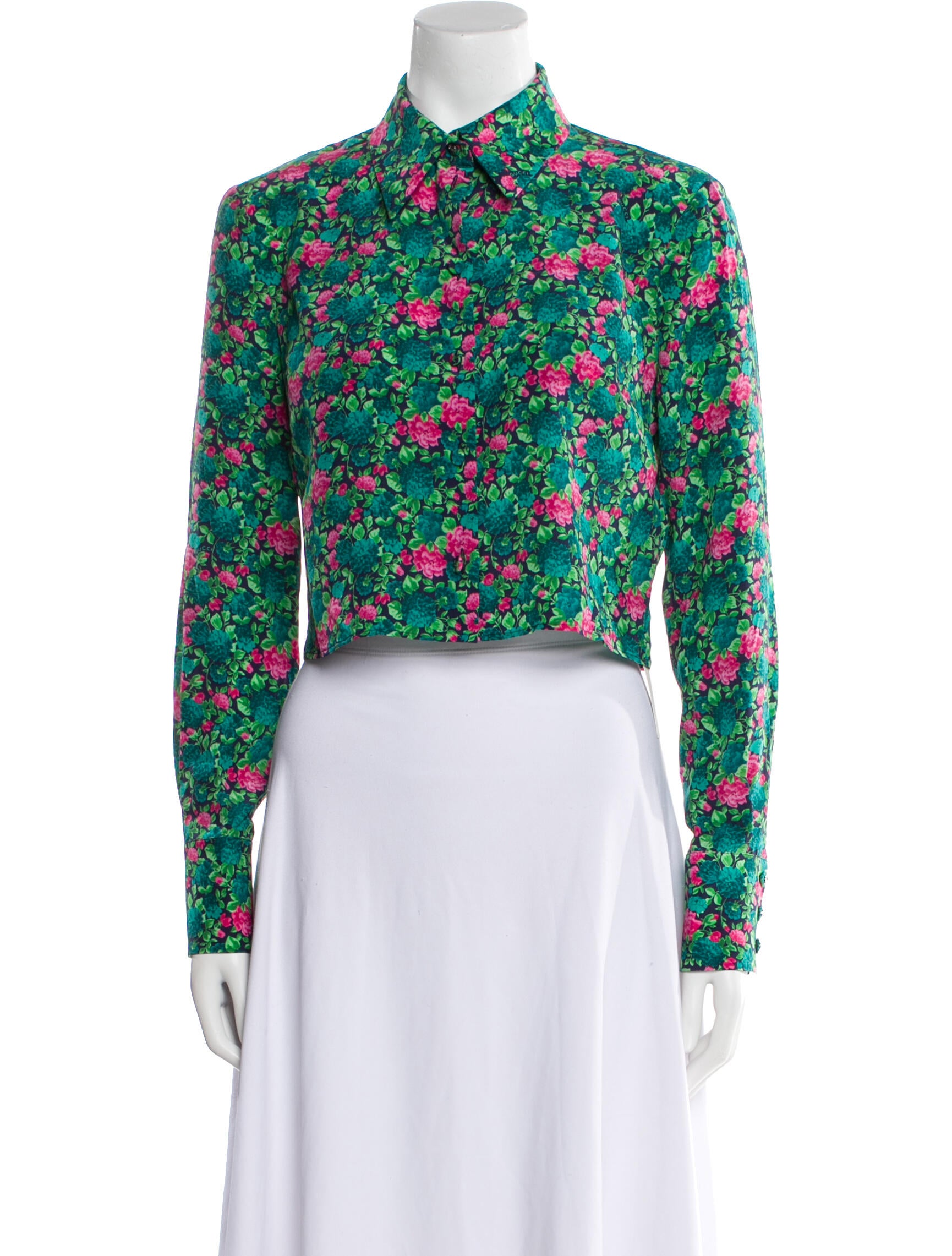 Gucci Silk Floral Print Crop Top w/ Tags