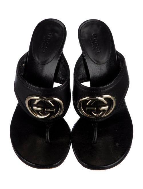 Gucci Interlocking G Logo Leather Slides