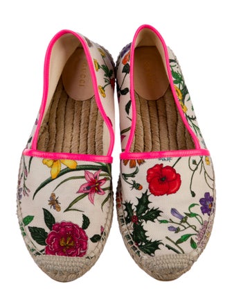 Gucci Flora Print Canvas Espadrilles