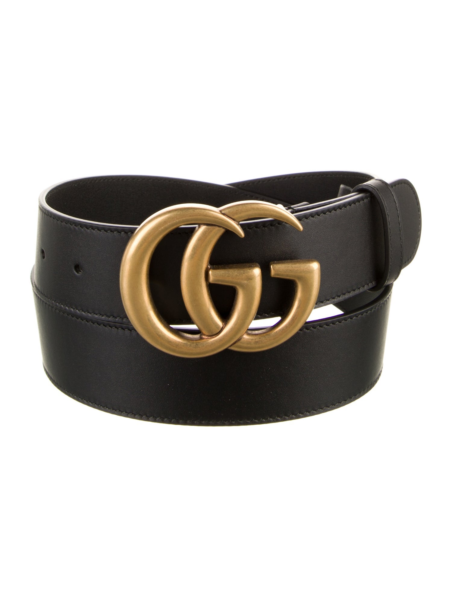 Gucci Double G Logo Leather Belt