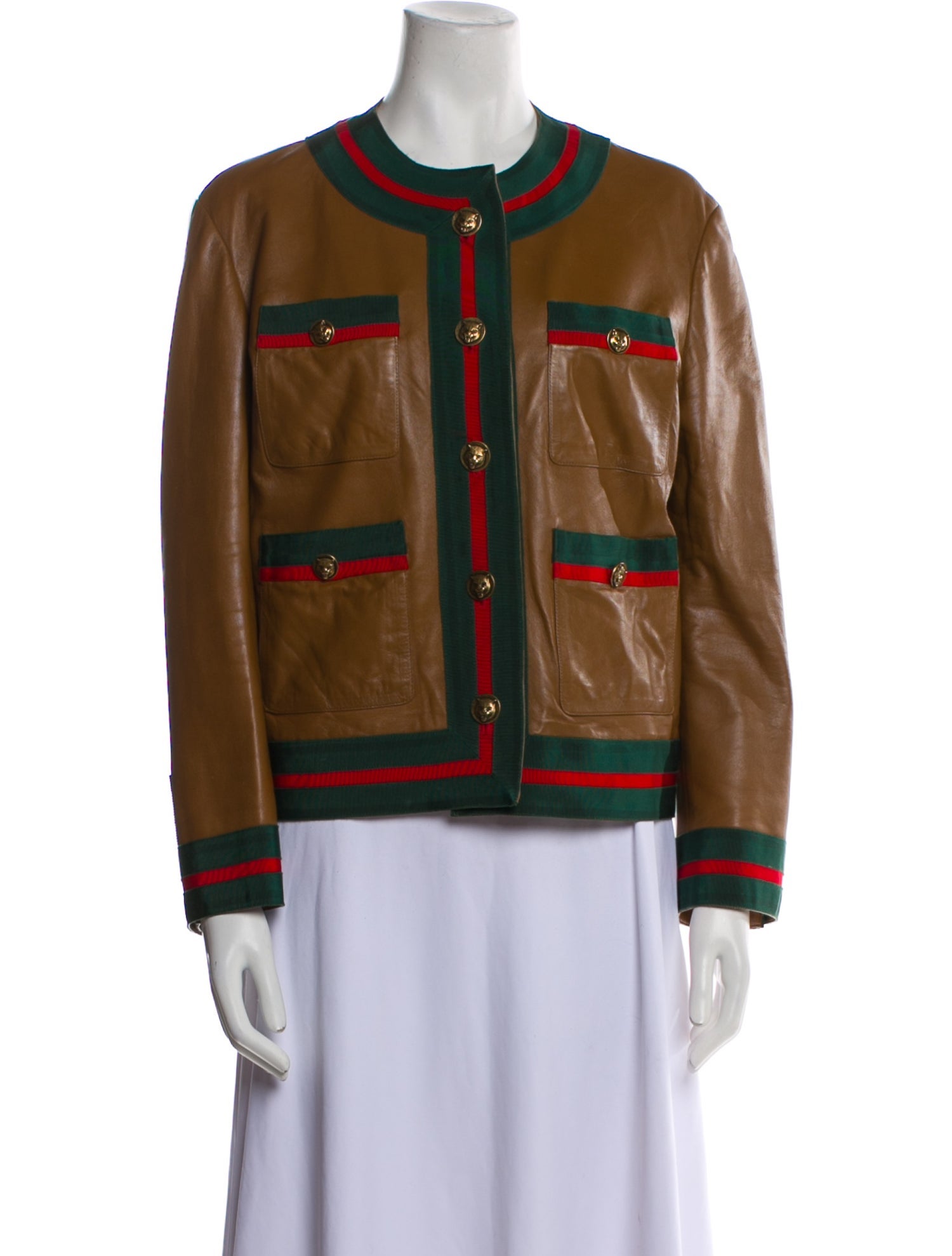 Gucci Leather Printed Jacket