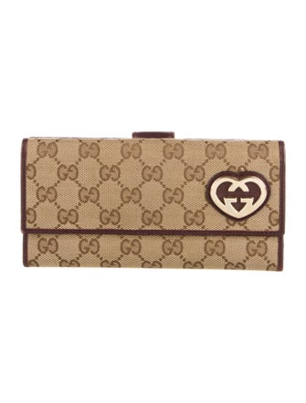 Gucci Lovely Heart GG Canvas Continental Wallet