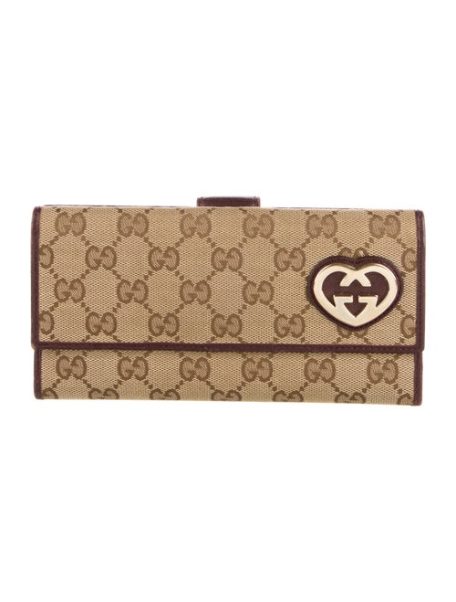 Gucci Lovely Heart GG Canvas Continental Wallet