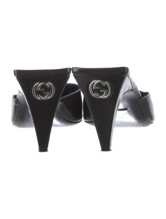 Gucci Interlocking G Logo Leather Mules