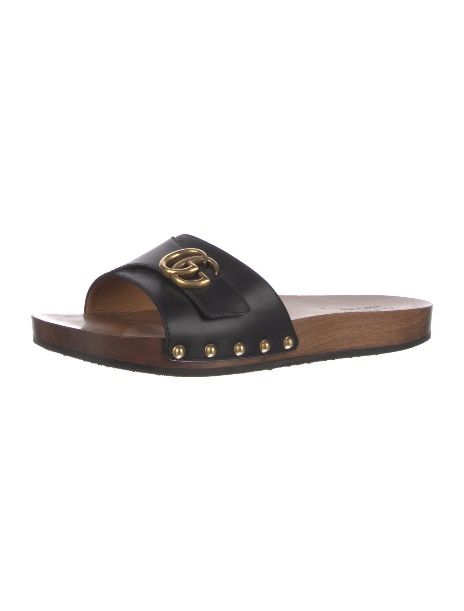 Gucci GG Logo Leather Slides