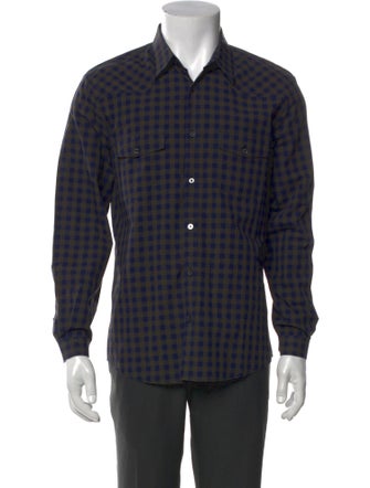 Gucci 2015 Plaid Print Dress Shirt
