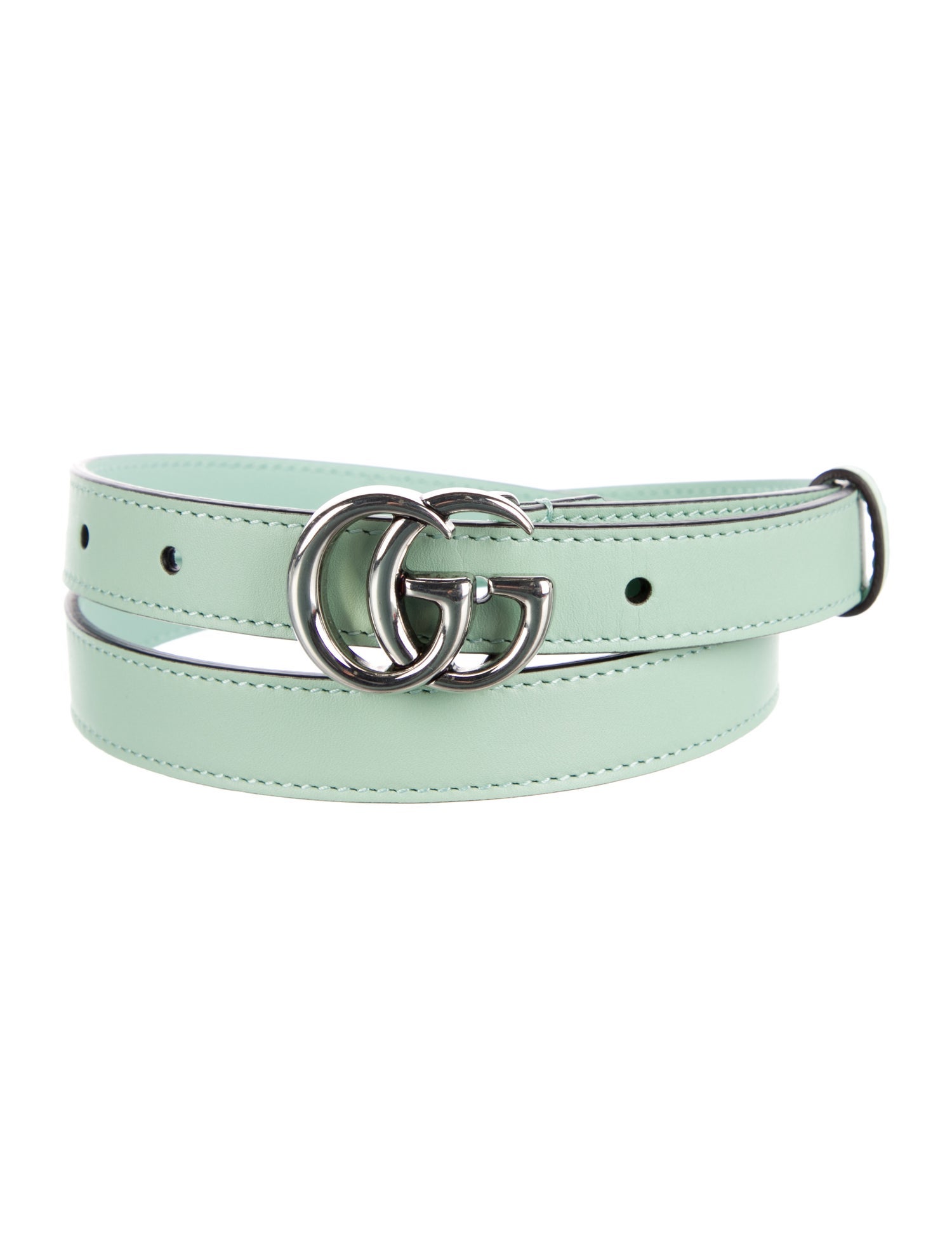 Gucci Double G Logo Skinny Belt