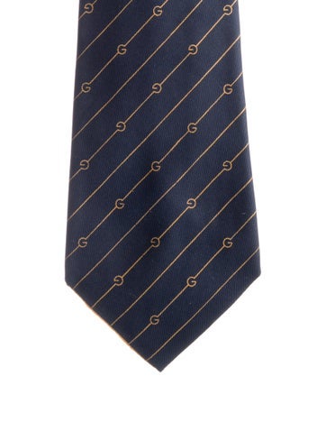 Gucci Ties Silk Striped Tie Vintage