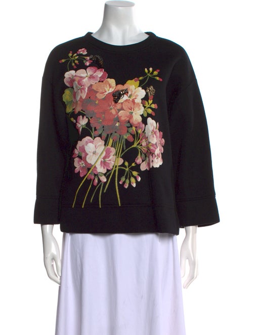 Gucci Floral Print Scoop Neck Sweatshirt