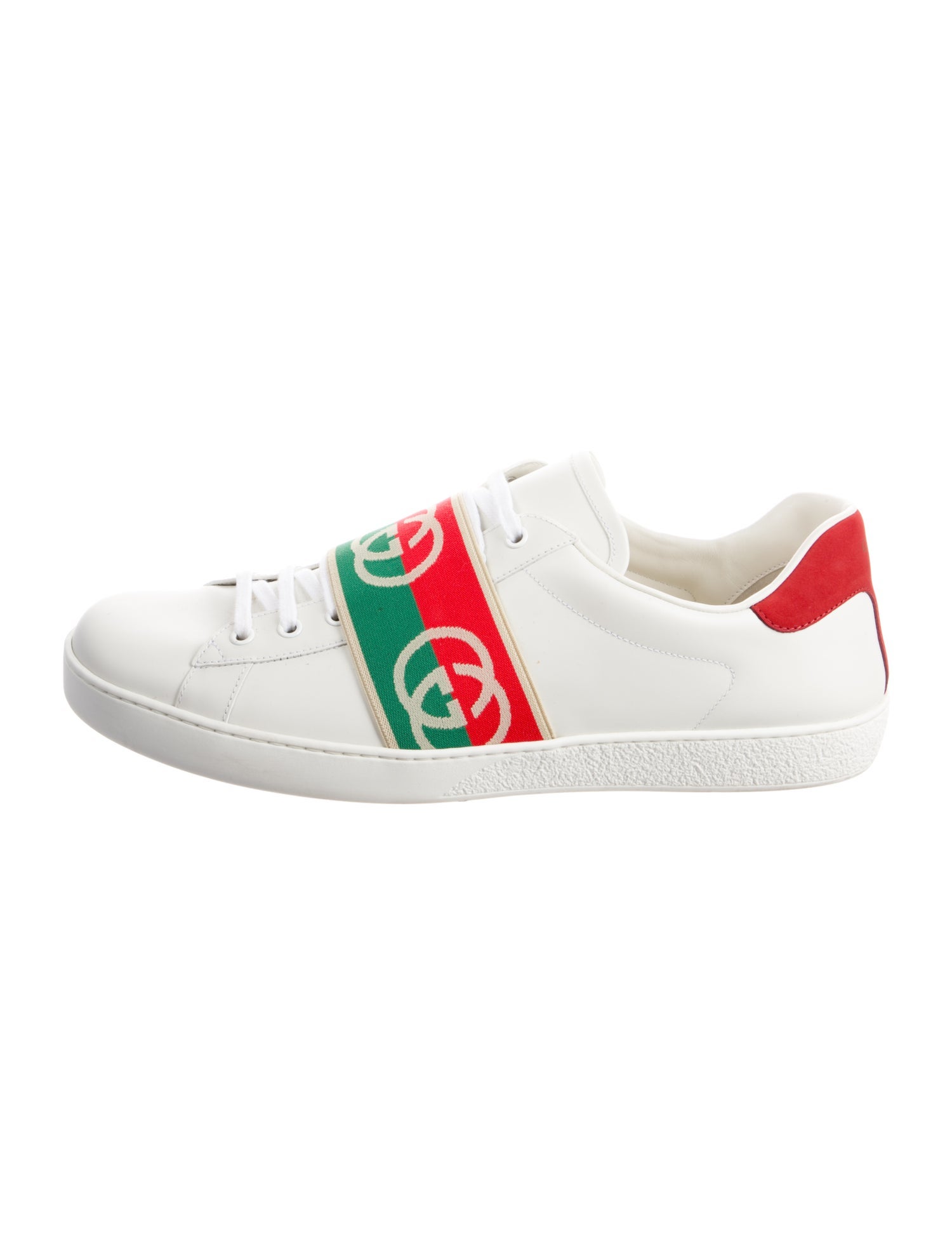 Gucci Web Accent Leather Sneakers