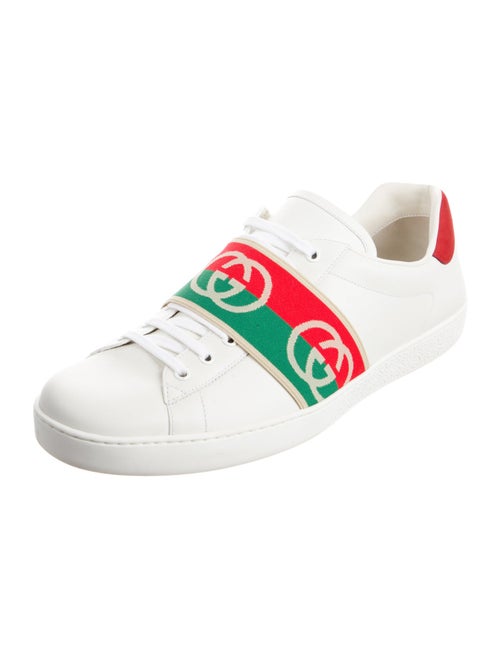 Gucci Web Accent Leather Sneakers