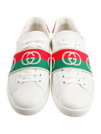 Gucci Web Accent Leather Sneakers