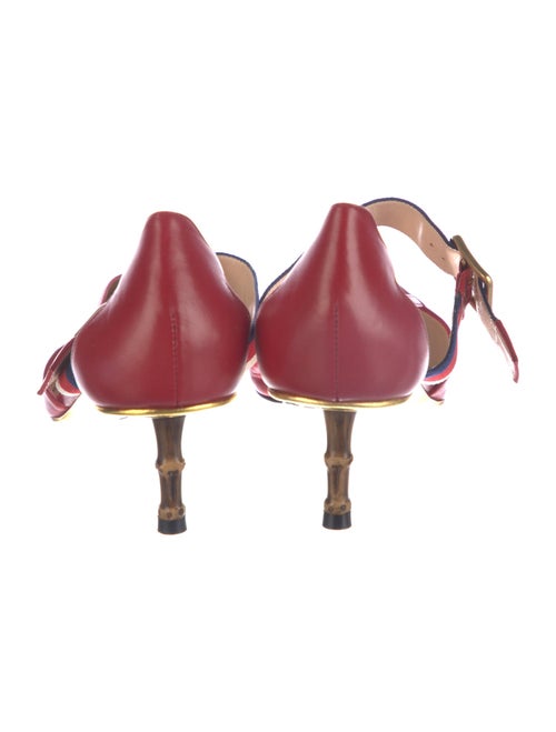 Gucci Sylvie Web Accent Leather Slingback Pumps